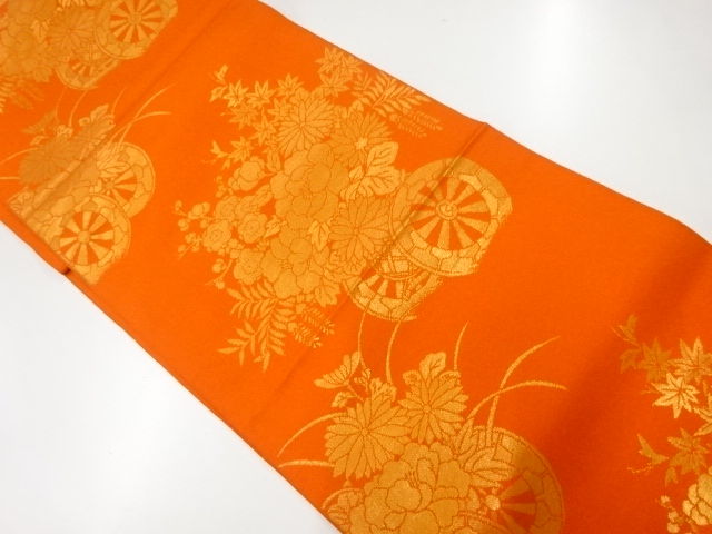 リサイクル　花車模様織出し袋帯